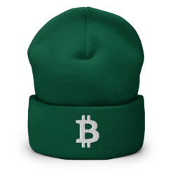 Bitcoin Green Cuffed Beanie