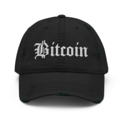 Bitcoin Old London Distressed Baseball Cap