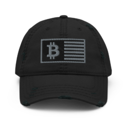 Bitcoin Flag Distressed Baseball Cap