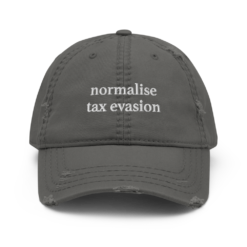 Normalise Tax Evasion Distressed Baseball Cap - Image 3