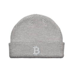 Bitcoin Heather Grey Fisherman Beanie