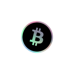 Black Holographic Bitcoin Sticker