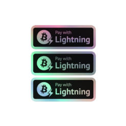 Pay With Bitcoin Lightning Holographic Stickers