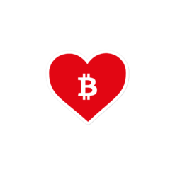 Bitcoin: Red Heart Sticker - Image 2