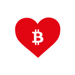 Bitcoin: Red Heart Sticker