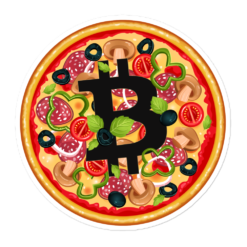 Bitcoin Pizza Sticker - Image 3