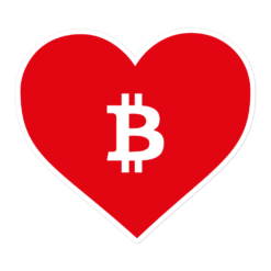 Bitcoin: Red Heart Sticker - Image 3