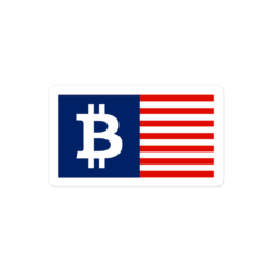 Bitcoin USA Flag Sticker