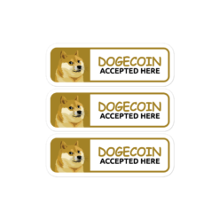 Dogecoin Accepted Here Stickers