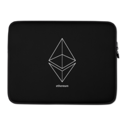 Ethereum White Outline Logo Laptop Sleeve - Image 2