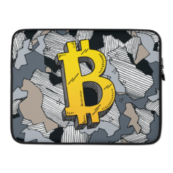 Bitcoin Sketch Logo Laptop Sleeve - Image 2