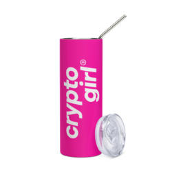 Crypto Girl Pink Stainless Steel Tumbler